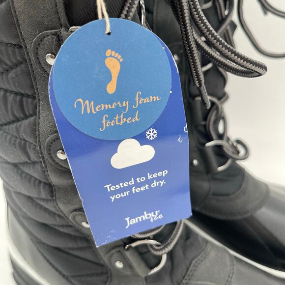 JBU JAMBU & CO Lorina Boots Size 10 Faux Fur Black Waterproof Memory Foam NWT - Picture 6 of 14